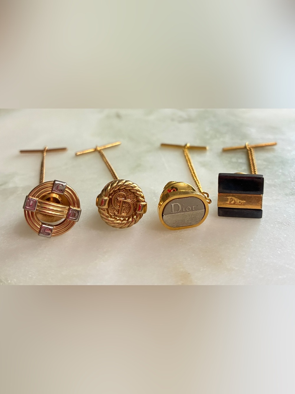 Lot of 4 Dior Tie Tacks